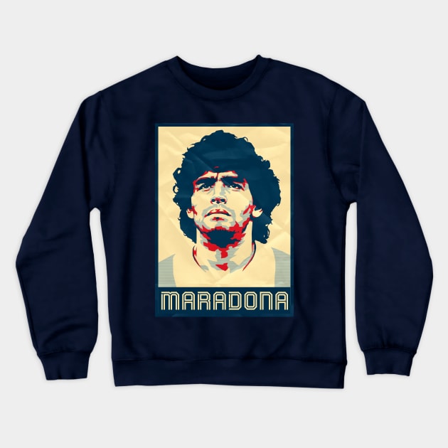 Print Diego Maradona Crewneck Sweatshirt by Mande Art